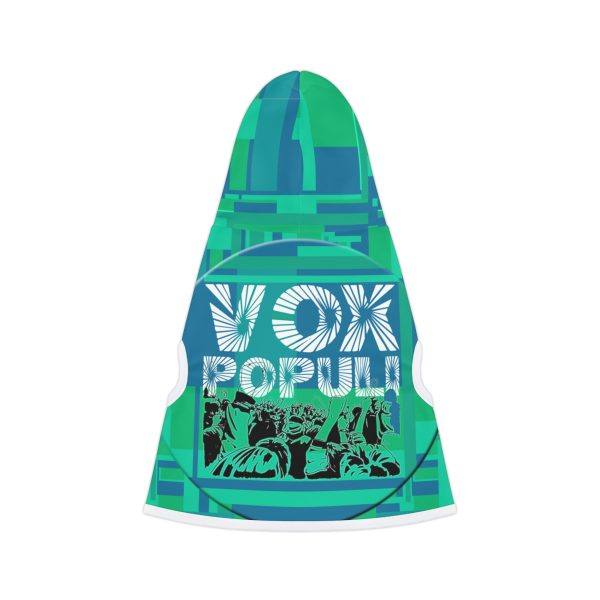 Pet Hoodie - VOX POPULI Round Logo - Multi Turquoise BG - Image 11