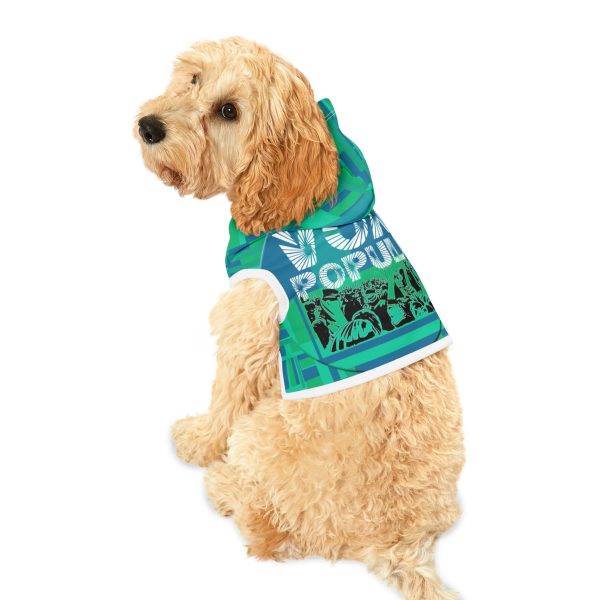 Pet Hoodie - VOX POPULI Round Logo - Multi Turquoise BG - Image 13