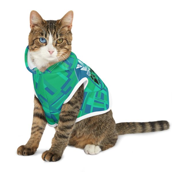 Pet Hoodie - VOX POPULI Round Logo - Multi Turquoise BG - Image 14