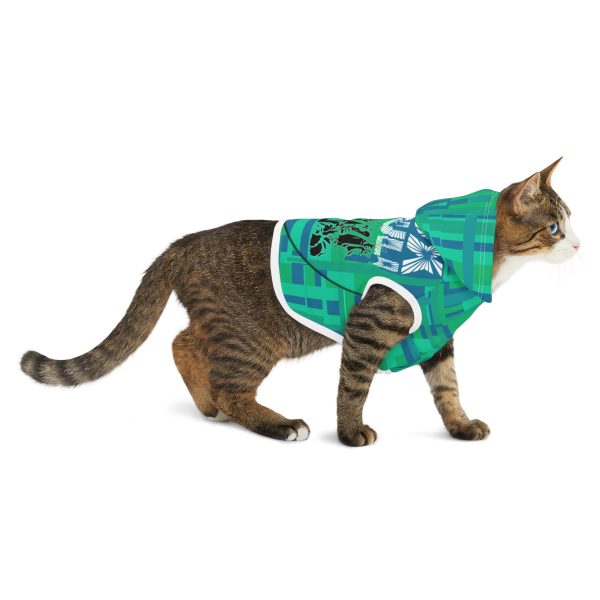 Pet Hoodie - VOX POPULI Round Logo - Multi Turquoise BG - Image 15