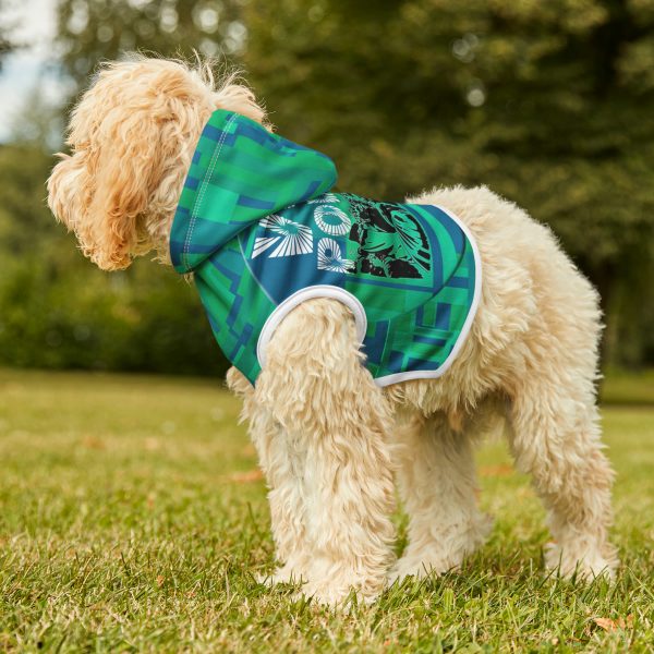 Pet Hoodie - VOX POPULI Round Logo - Multi Turquoise BG - Image 18