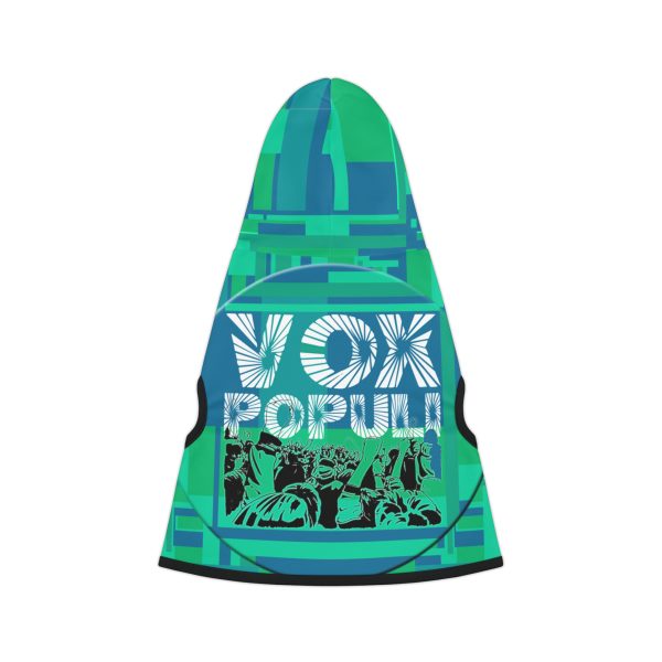 Pet Hoodie - VOX POPULI Round Logo - Multi Turquoise BG - Image 3