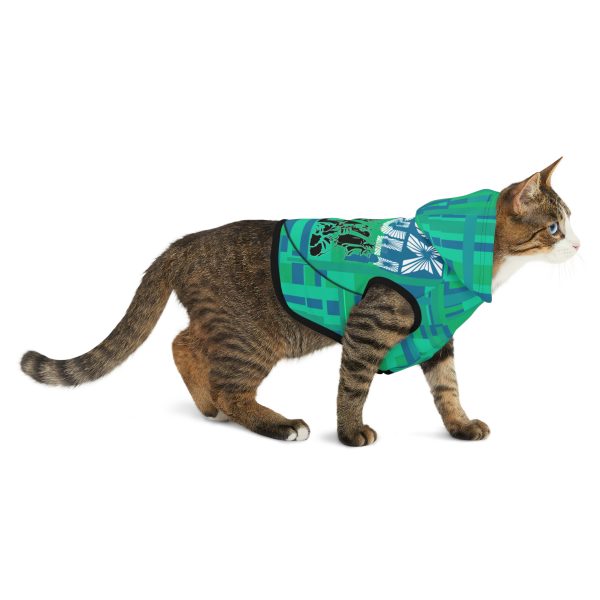 Pet Hoodie - VOX POPULI Round Logo - Multi Turquoise BG - Image 6