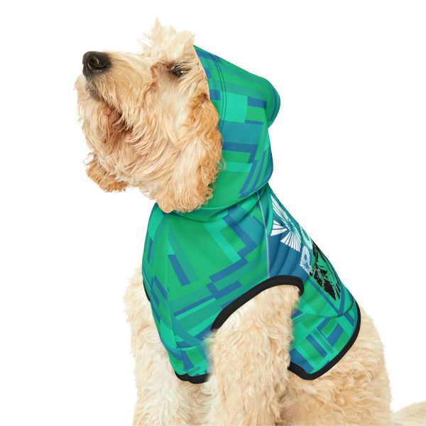 Pet Hoodie - VOX POPULI Round Logo - Multi Turquoise BG - Image 7