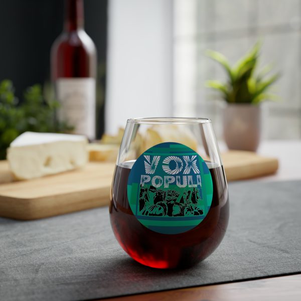 Stemless Wine Glass, 11.75oz - VOX POPULI Round Logo