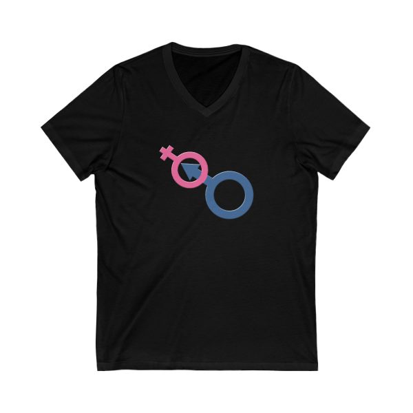 Unisex Jersey Short Sleeve V-Neck Tee - Man In Woman