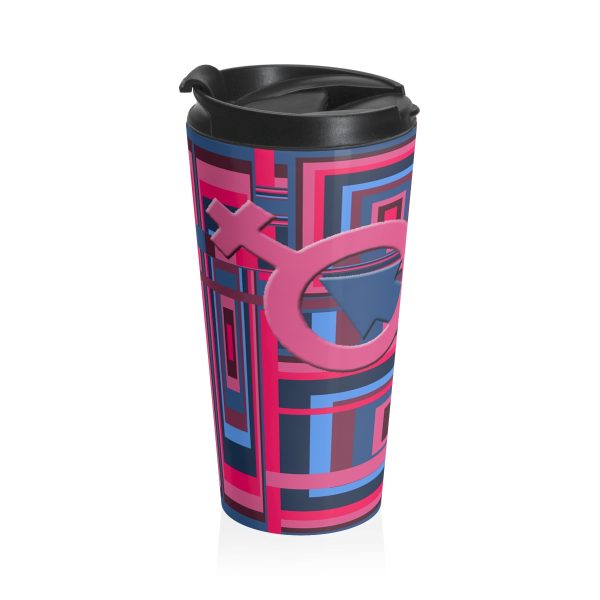 Stainless Steel Travel Mug - Man In Woman Geometric BG