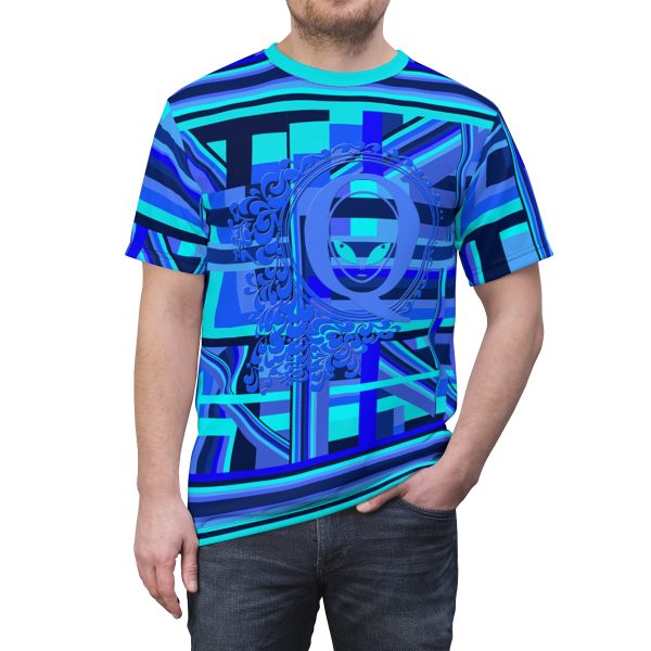Unisex Cut & Sew Tee (AOP) - Q Splash Geometric Multi Blue BG