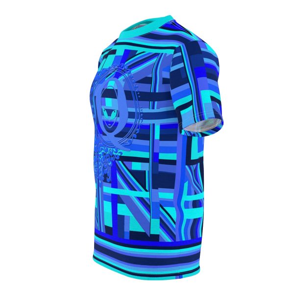 Unisex Cut & Sew Tee (AOP) - Q Splash Geometric Multi Blue BG - Image 10