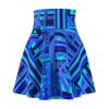 Women's Skater Skirt (AOP) - Q Splash Geometric Multi Blue BG - Image 9