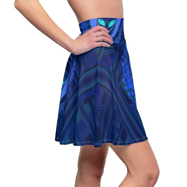 Women's Skater Skirt (AOP) - Q Splash Dark Geometric BG - Image 21