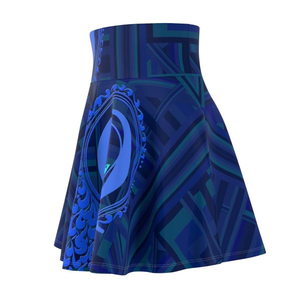 Women's Skater Skirt (AOP) - Q Splash Dark Geometric BG - Image 39
