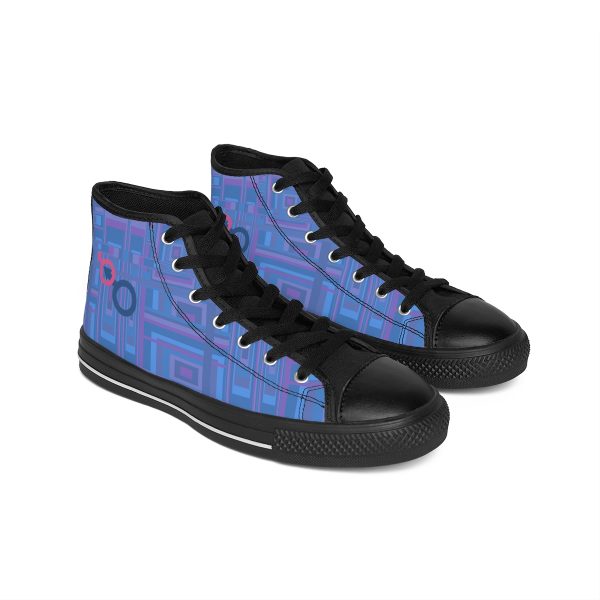 Men's Classic Sneakers - Man In Woman Faded Blue Geometric BG - Image 2