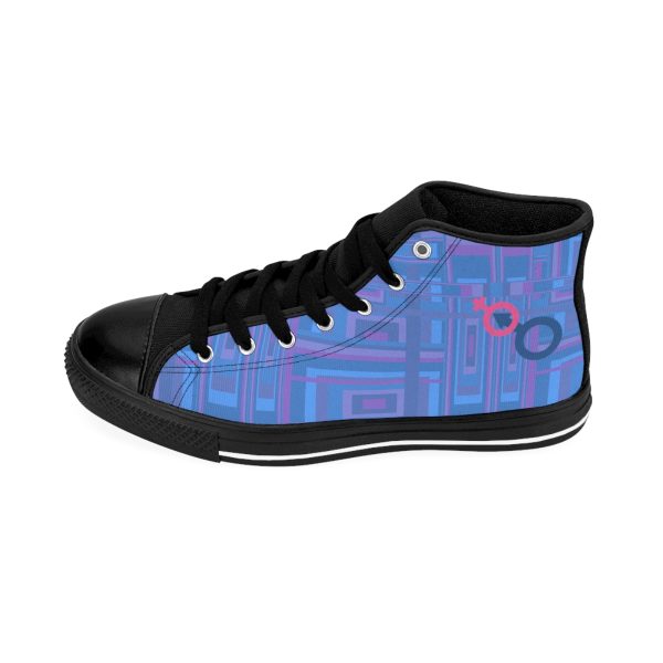 Men's Classic Sneakers - Man In Woman Faded Blue Geometric BG - Image 4