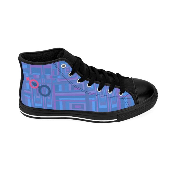 Men's Classic Sneakers - Man In Woman Faded Blue Geometric BG - Image 7