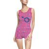 Women's Vintage Swimsuit (AOP) - Man In Woman Faded Pink Geometric BG - Image 33
