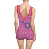 Women's Vintage Swimsuit (AOP) - Man In Woman Faded Pink Geometric BG - Image 10
