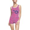 Women's Vintage Swimsuit (AOP) - Man In Woman Faded Pink Geometric BG - Image 5
