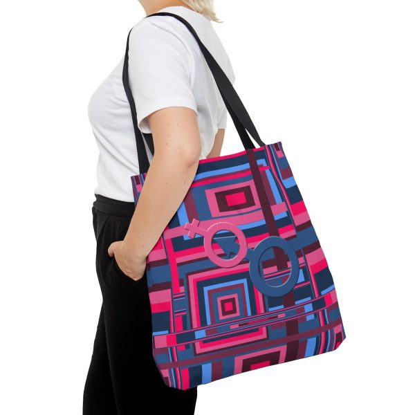 Tote Bag (AOP) - Man In Woman Geometric BG - Image 12