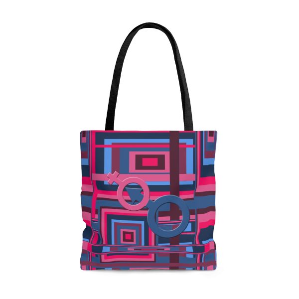 Tote Bag (AOP) - Man In Woman Geometric BG - Image 9