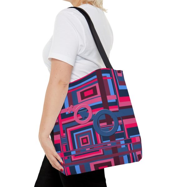 Tote Bag (AOP) - Man In Woman Geometric BG - Image 8
