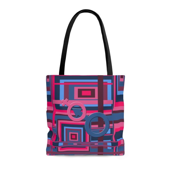 Tote Bag (AOP) - Man In Woman Geometric BG - Image 5