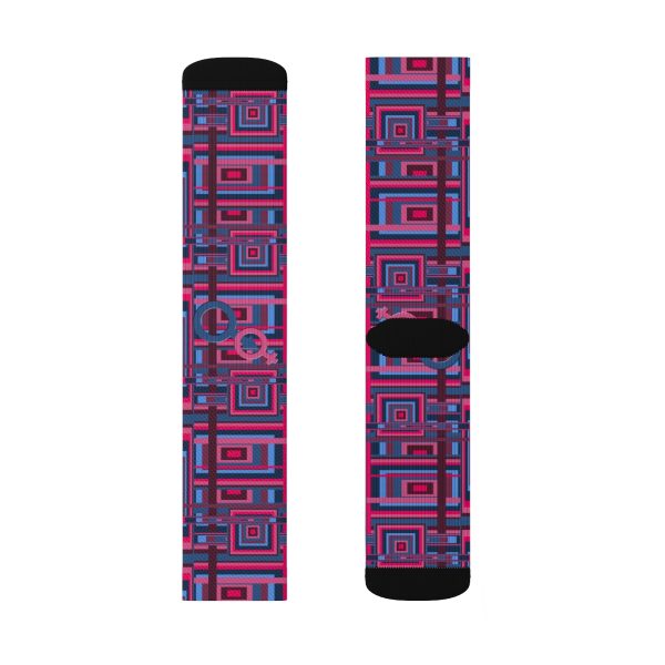 Sublimation Socks - Man In Woman Geometric BG - Image 11