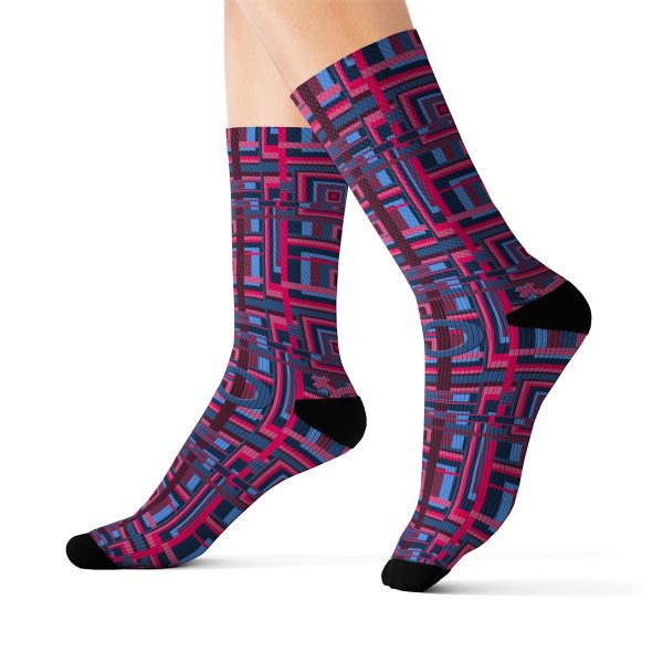 Sublimation Socks - Man In Woman Geometric BG - Image 9