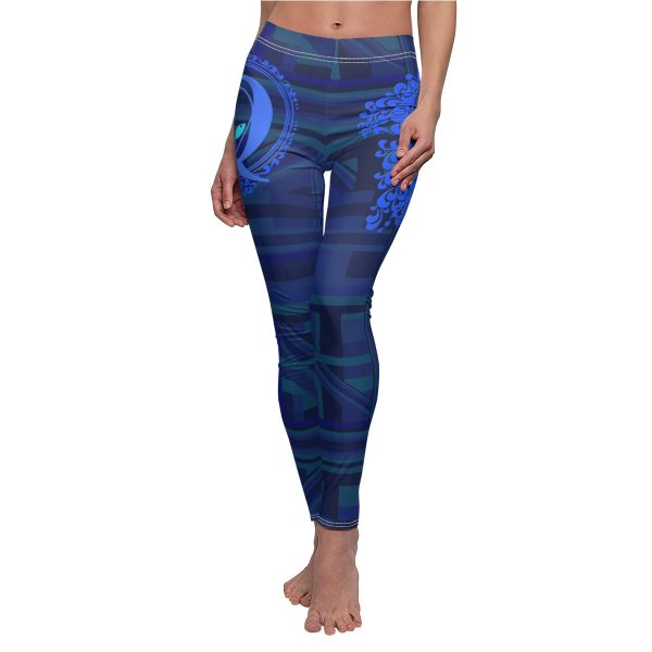 Women's Cut & Sew Casual Leggings (AOP) - Q Splash Dark Geometric BG