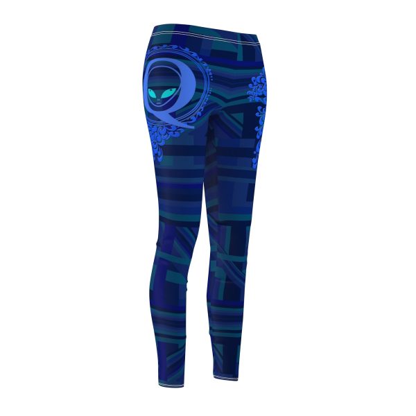 Women's Cut & Sew Casual Leggings (AOP) - Q Splash Dark Geometric BG - Image 4