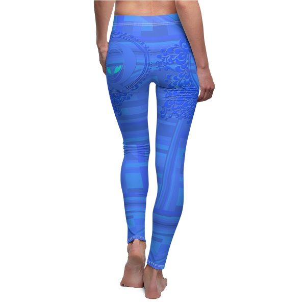 Women's Cut & Sew Casual Leggings (AOP) - Q Splash Blue Geometric BG