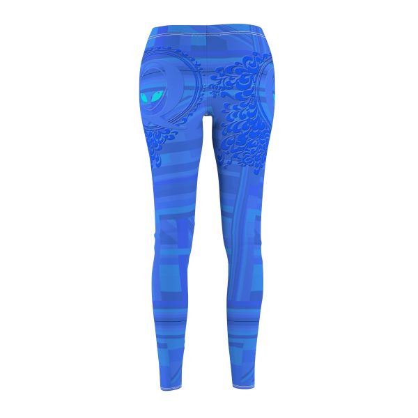 Women's Cut & Sew Casual Leggings (AOP) - Q Splash Blue Geometric BG - Image 3