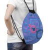 Drawstring Bag - Man In Woman Faded Blue Geometric BG - Image 4