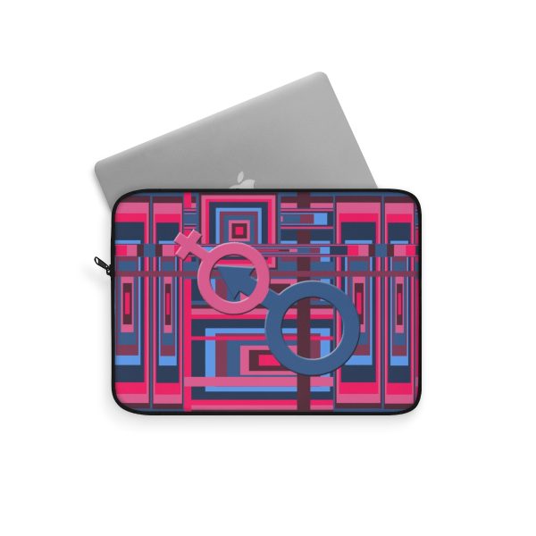 Laptop Sleeve - Man In Woman Geometric BG - Image 5