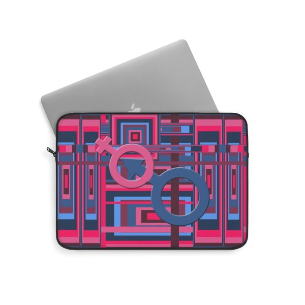 Laptop Sleeve - Man In Woman Geometric BG - Image 8