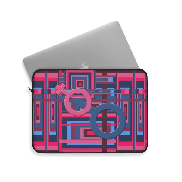 Laptop Sleeve - Man In Woman Geometric BG - Image 2