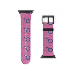Watch Band - Man In Woman Faded Pale Pink Geometric BG