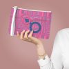 Clutch Bag - Man In Woman Faded Pink Geometric BG - Image 5
