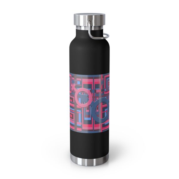Copper Vacuum Insulated Bottle, 22oz - Man In Woman Geometric BG - Image 23