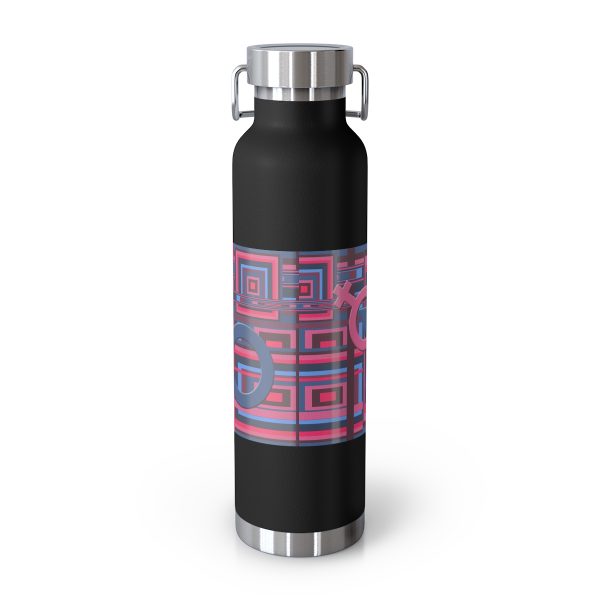 Copper Vacuum Insulated Bottle, 22oz - Man In Woman Geometric BG - Image 25