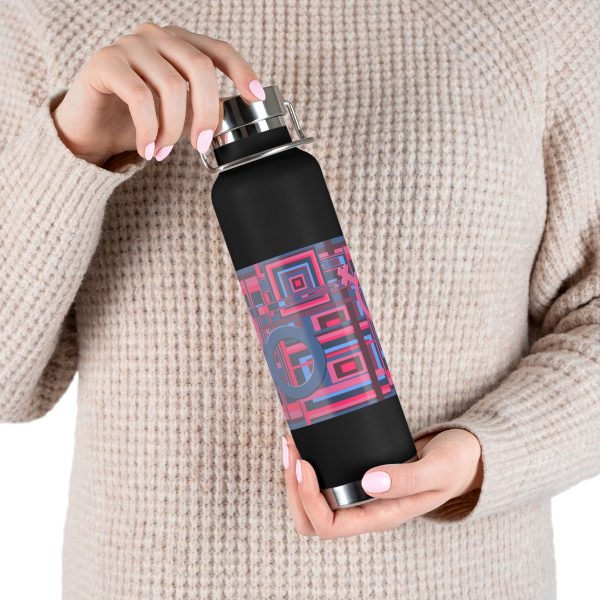 Copper Vacuum Insulated Bottle, 22oz - Man In Woman Geometric BG - Image 27