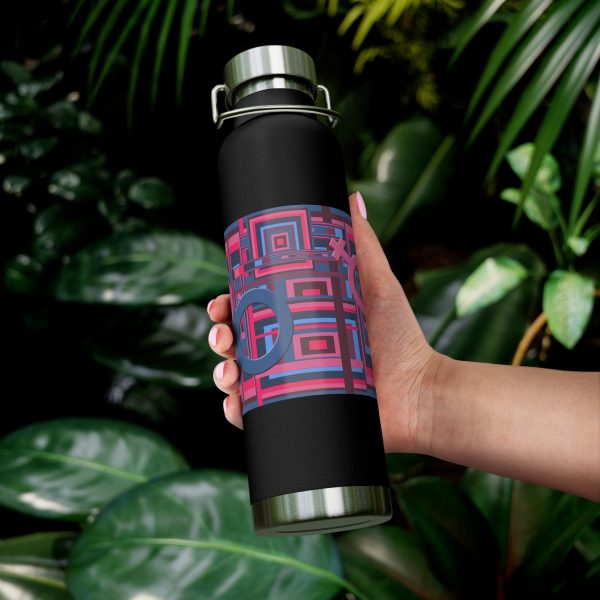Copper Vacuum Insulated Bottle, 22oz - Man In Woman Geometric BG - Image 28