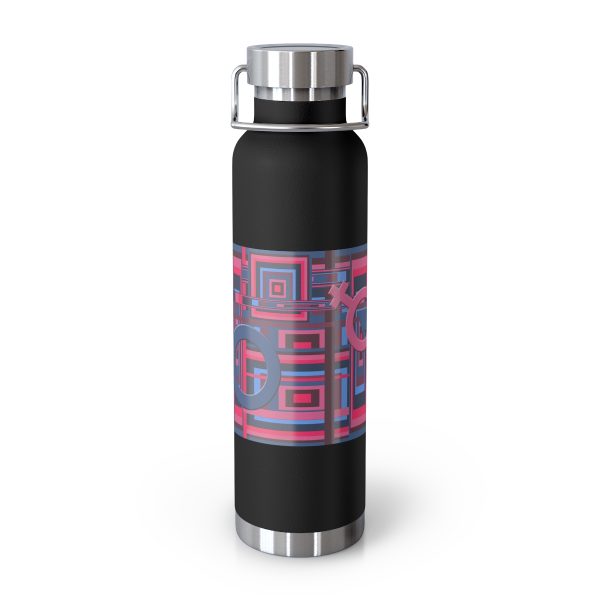 Copper Vacuum Insulated Bottle, 22oz - Man In Woman Geometric BG - Image 22