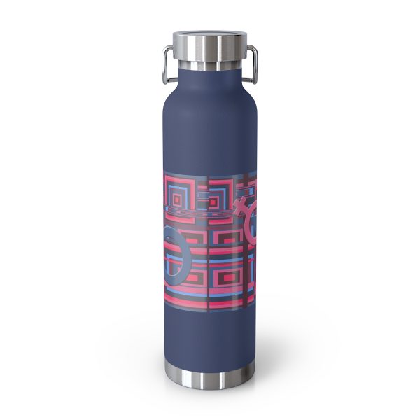 Copper Vacuum Insulated Bottle, 22oz - Man In Woman Geometric BG - Image 4