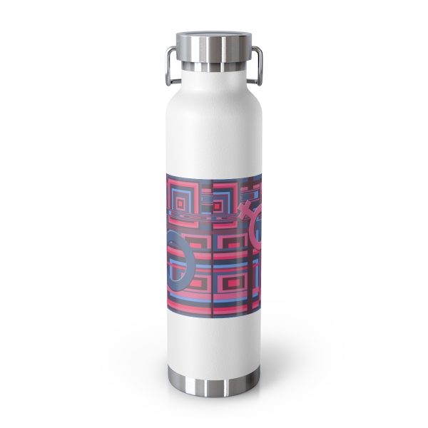 Copper Vacuum Insulated Bottle, 22oz - Man In Woman Geometric BG - Image 32