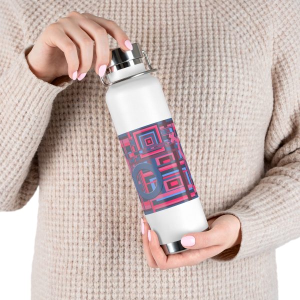 Copper Vacuum Insulated Bottle, 22oz - Man In Woman Geometric BG - Image 34