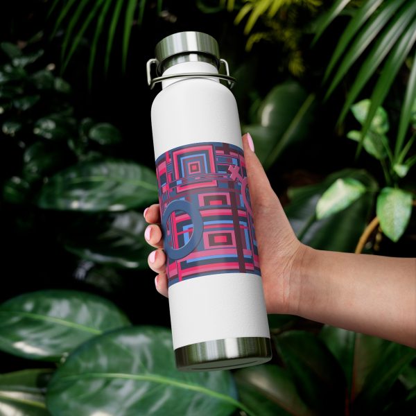 Copper Vacuum Insulated Bottle, 22oz - Man In Woman Geometric BG - Image 35