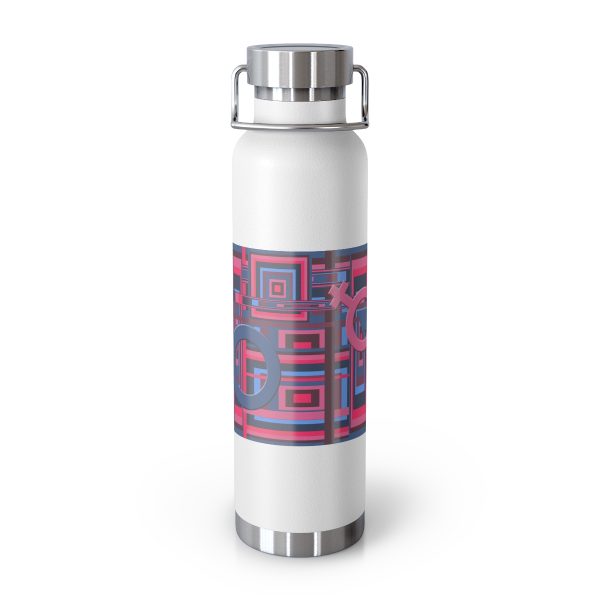 Copper Vacuum Insulated Bottle, 22oz - Man In Woman Geometric BG - Image 29