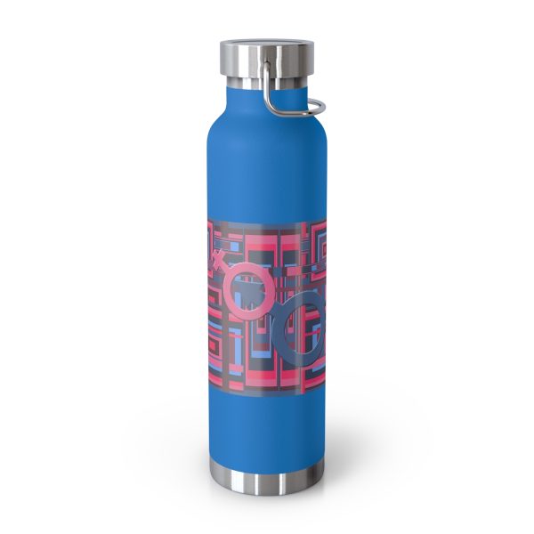 Copper Vacuum Insulated Bottle, 22oz - Man In Woman Geometric BG - Image 9