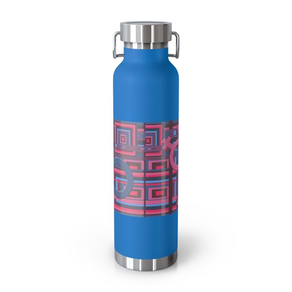 Copper Vacuum Insulated Bottle, 22oz - Man In Woman Geometric BG - Image 11